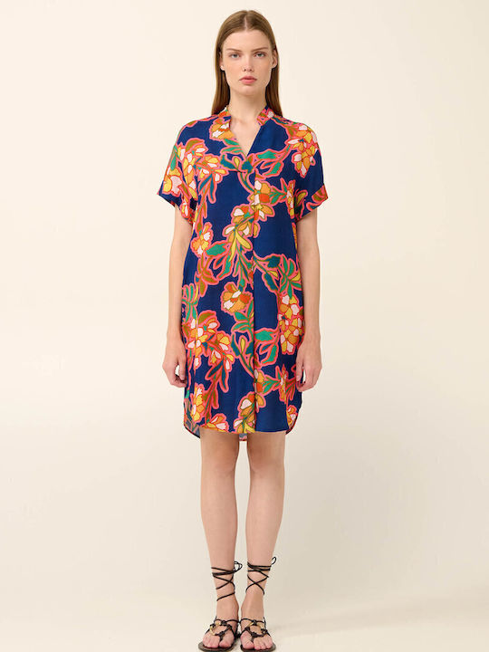 Summer Mini Wrap Dress Blue Lapis