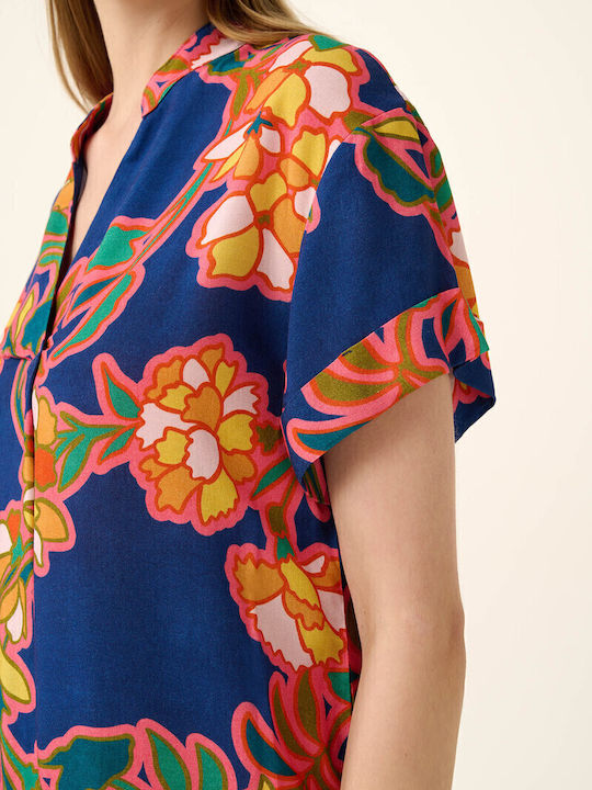 Summer Mini Wrap Dress Blue Lapis