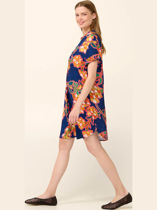 Summer Mini Wrap Dress Blue Lapis