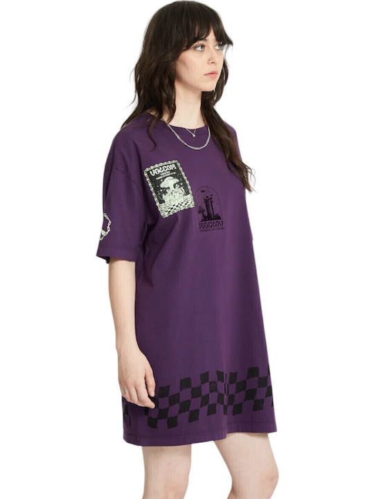 Filip Rygalski Rochie De Vară Pentru Femei Mini Tricou Grape Royale