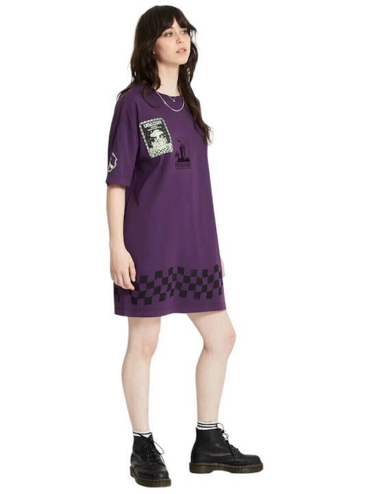 Filip Rygalski Rochie De Vară Pentru Femei Mini Tricou Grape Royale