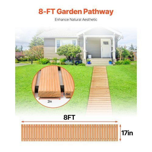 Vevor Wood Pathway for Garden Flooring 43.18x243.84cm