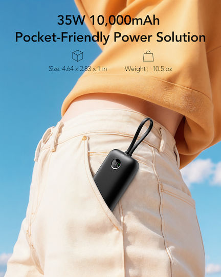 Veger W1188 Power Bank 10000mAh 35W με Θύρα USB-A και Θύρα USB-C Power Delivery / Quick Charge 3.0 Μαύρο