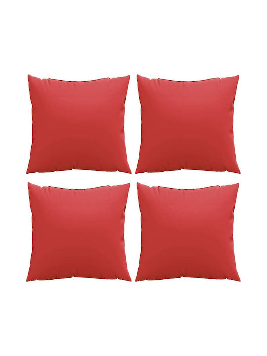 vidaXL Waterproof Garden Chair Cushion Red 4 Pieces 60x60cm