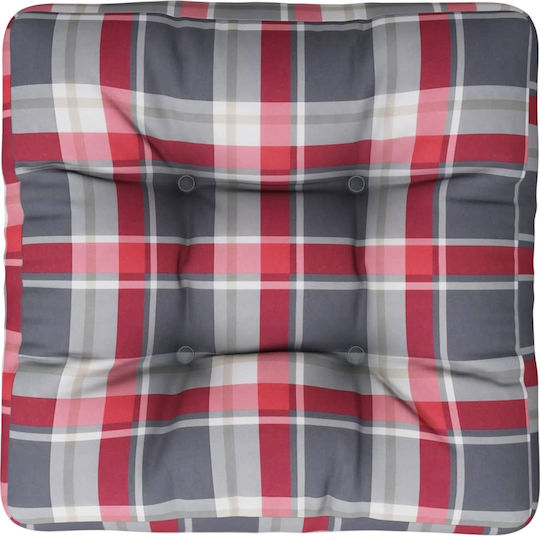 vidaXL Waterproof Bench Cushion for Palette with Gray Checkered Pattern 60x61.5cm