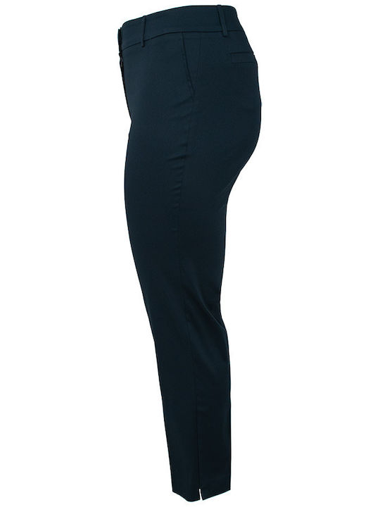 Dama Tesatura Pantaloni cu Croială Slim Dark Blue