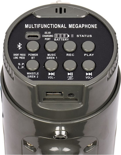 Megaphone Amplifier 15w 18650 Mp3 Bluetooth Hmp-205
