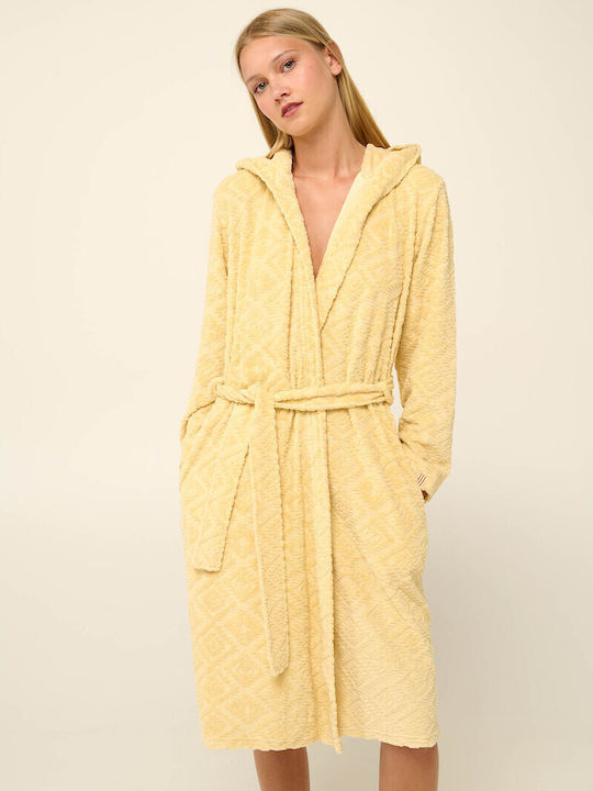 Vamp Καλοκαιρινή Γυναικεία Βαμβακερή Ρόμπα Yellow Banana