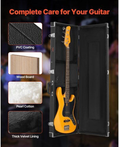 Vevor Waterproof Suitcase Bass Padded Black