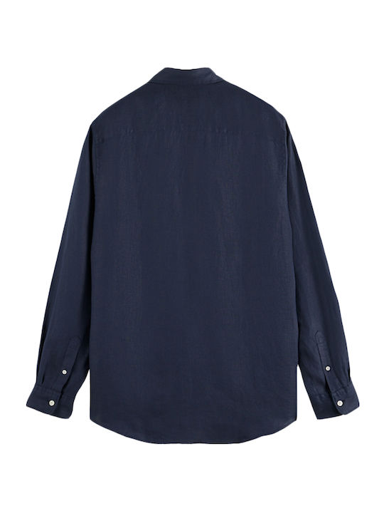 Scotch & Soda Core Λινό Πουκάμισο Μπλε