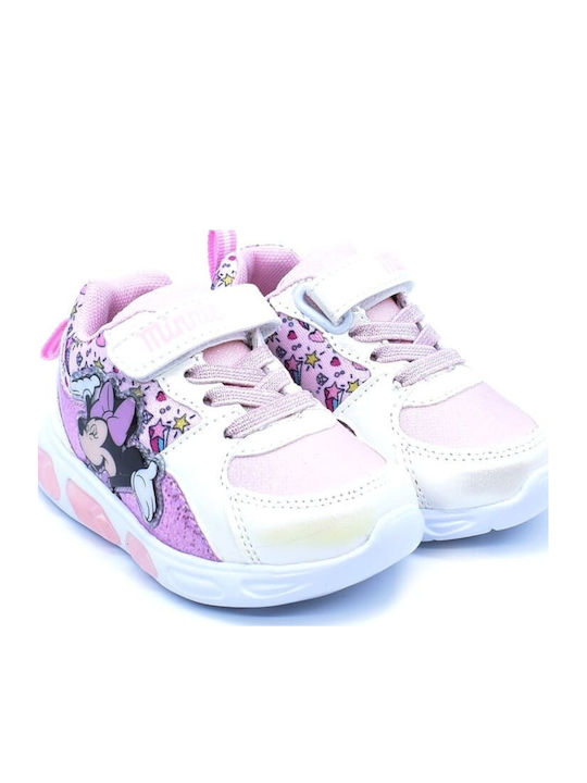 Παιδικά Sneakers με Σκρατς & Φωτάκια Ροζ
