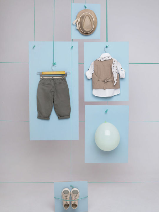 Baptism Suit for Boy Gabriel Beige-Olive 1715 Bambolino Bmb-1715