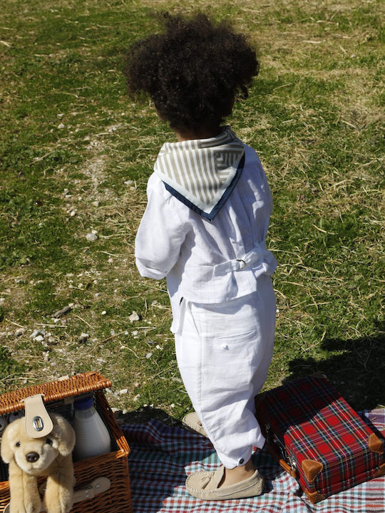 Baptism Suit for Boy Manolis White 1740 Bambolino Bmb-1740