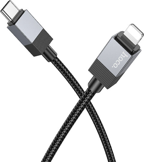 Hoco X110 Honorific Braided USB-C to Lightning Cable 27W Μαύρο 1m