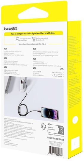 Baseus Dura Braided USB-A to Lightning Cable 18W Μαύρο 2m (P10377801U01-03)
