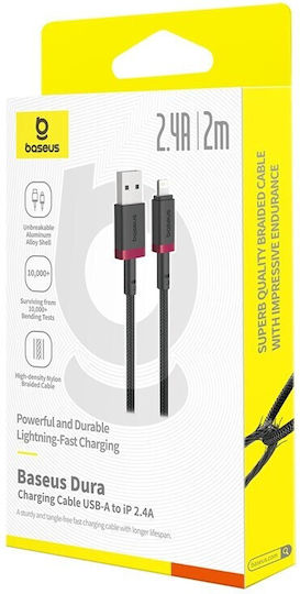 Baseus Dura Braided USB-A to Lightning Cable 18W Μαύρο 2m (P10377801U01-03)