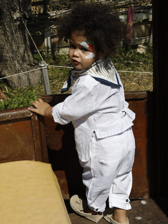 Baptism Suit for Boy Manolis White 1740 Bambolino Bmb-1740