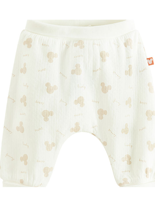 Pantaloni De Trening Pentru Copii Albi 2 Bucăți Mickey Mouse