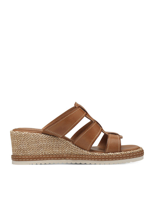 Women's Leather Espadrilles Tabac Brown
