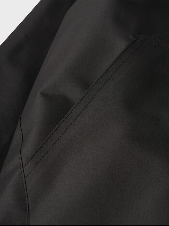 Kids' Casual Jacket Windproof with Lining & Hood Black