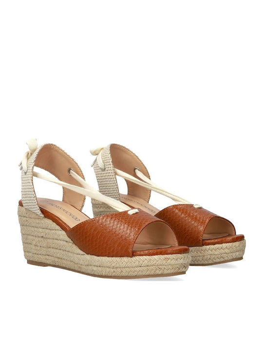 Women's Ankle Strap Platforms Tabac Brown