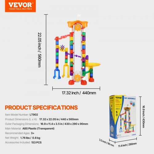 Vevor Παιχνίδι Κατασκευών Πλαστικό για Παιδιά 3+ Ετών