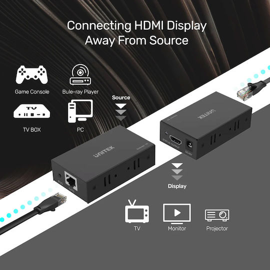 Unitek HDMI-Extender Über Ethernet 150m 1080p V101a