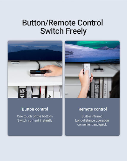 Vention HDMI Switch 3-Port 4K 2.0 mit Fernbedienung Afoh0