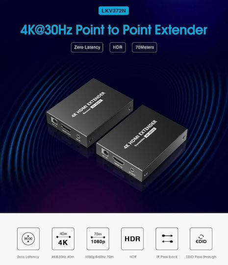Lenkeng Hdmi Extender Over Ethernet 70m 1080p Lkv372n