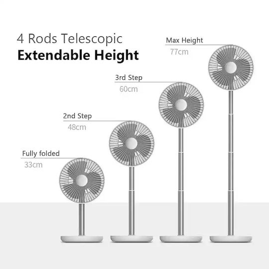Jisulife Extendable Rotating Desktop Fan Fa13p White