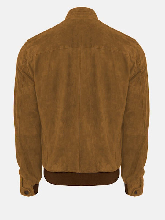 Geci Barbati Din Piele Cognac