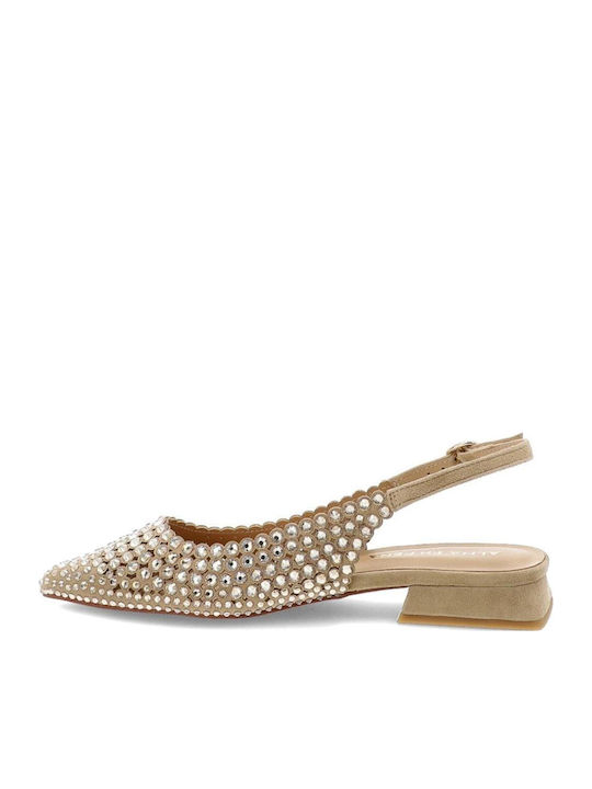 Suede Slingback Ballerinas Beige