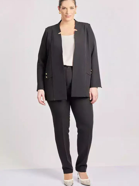 Dina Lung Blazer pentru femei Crep Sacou Black