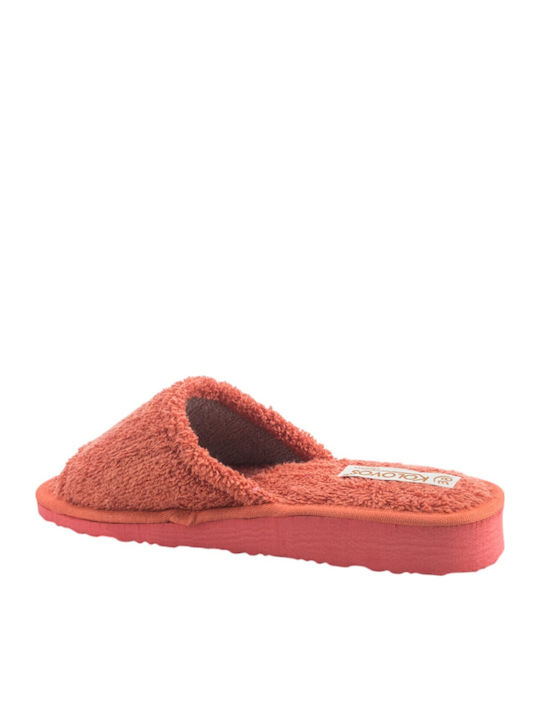 Frottee Winter Damen Hausschuhe Orange