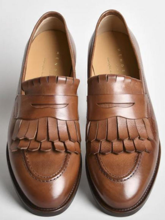 Δερμάτινα Ανδρικά Loafers σε Ταμπά Χρώμα