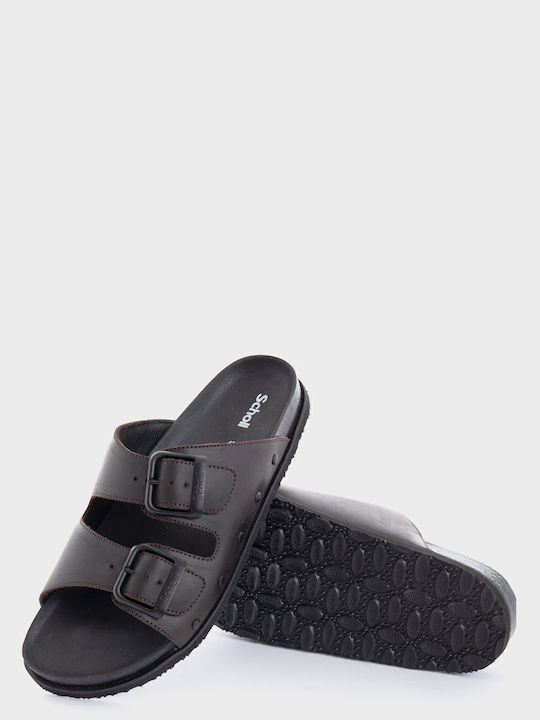 Nolan Leder Herrensandalen in Braun Farbe