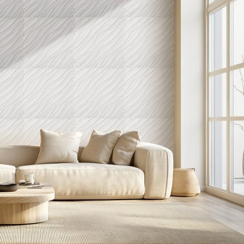 3D Wall Panels From PVC With Glue White 50x50cm