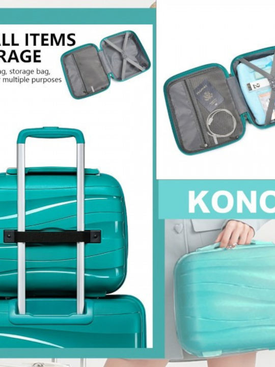 Miss Lulu Lightweight Polypropylene Hard Shell Vanity Case Teal