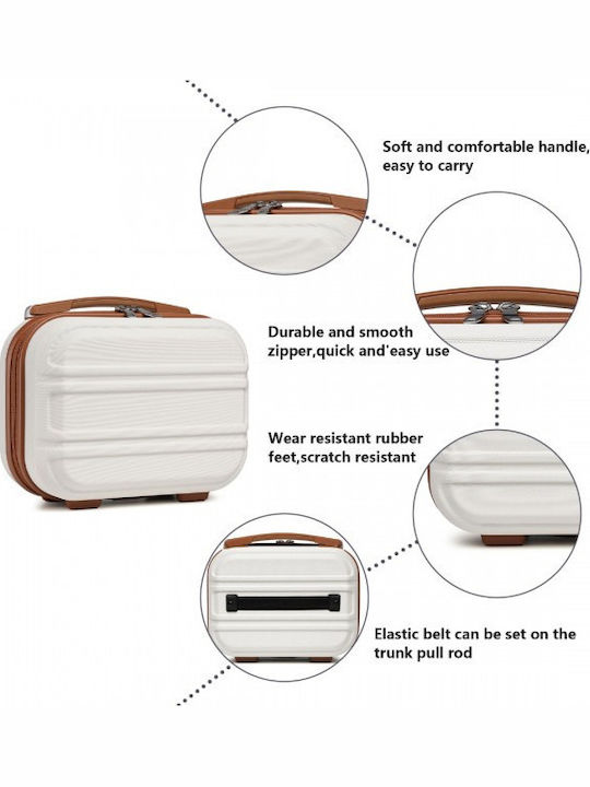 Miss Lulu Lightweight Hard Shell Abs Vanity Case Cream