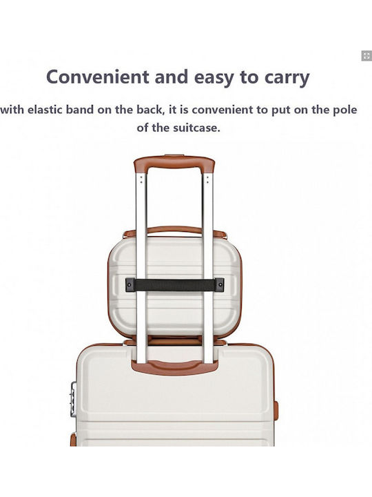 Miss Lulu Lightweight Hard Shell Abs Vanity Case Cream