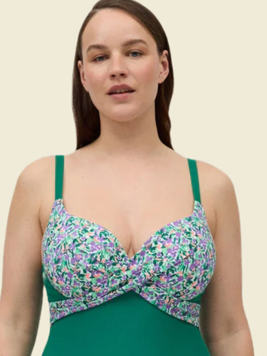 Ysabel Mora Women's One-Piece Swimsuit Lycra Floral C Cup & Emerald Green Regular Cut Adjustable Straps Swimwear Summer Collection 83077