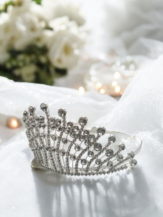 High Silver Rhinestone Zircon Bridal Tiara