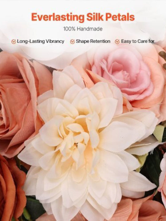 Vevor Artificial Wedding Flower Set Orange 2 Flowers & 3 Fabrics Hlgmhtj5jtcsi16lqv0