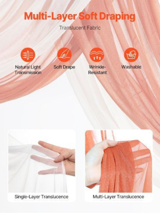 Vevor Artificial Wedding Flower Set Orange 2 Flowers & 2 Fabrics Hlgmhtj4jtcs7o0mfv0