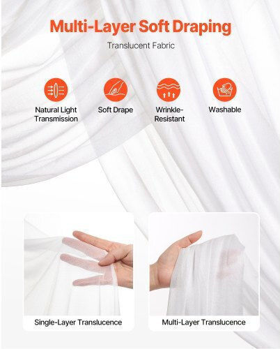 Vevor Artificial Wedding Flower Set White 2 Pcs Flowers & 1 Pc Fabric Hlgmhtj3jtbsm0inqv0