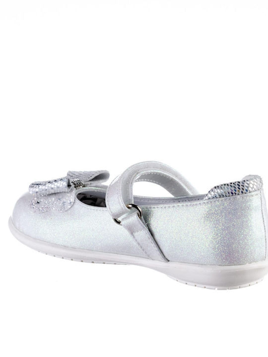 Kids Anatomic Ballerinas with Hoop & Loop Closure White