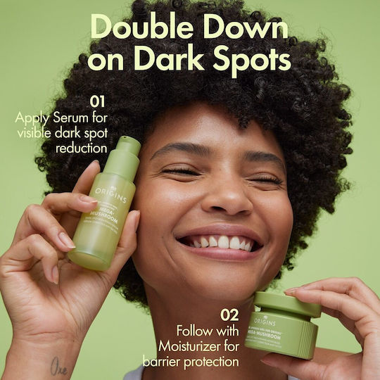 Origins Dr. Weil Mega-Mushroom Serum Face with Vitamin C & Salicylic Acid for Radiance & Dark Spots 30ml