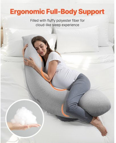 Vevor Pregnancy and Nursing Pillow Gray 118cm