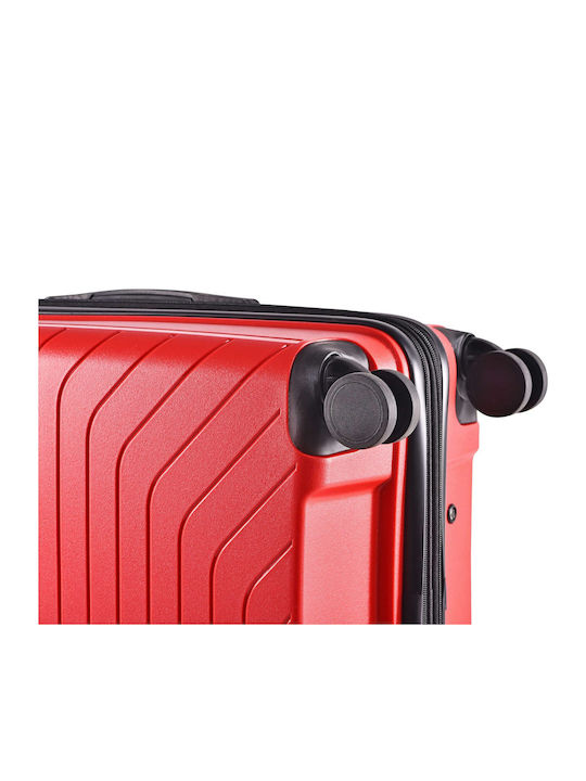 Lavor Hard Red Suitcases With 4 Wheels Set Of 3 Pieces