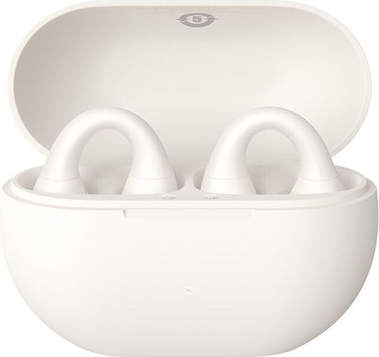Baseus Bass 15 Clip Open Ear Bluetooth Handsfree Earphones with Charging Case White